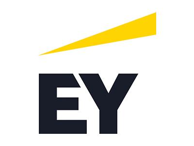 EY logo - black with yellow mark above